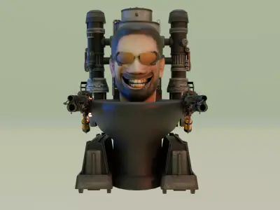 skibidi toilet flamethrower 3D model