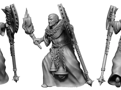 Heresylab Redeemers cultist 10 both Scifi and Fanatsy Version 3D print model