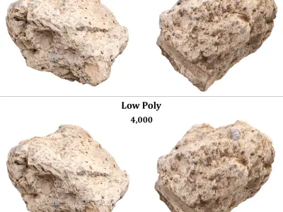 3D Scanned Rubble Debris Collection Vol 03 Low-poly 3D model