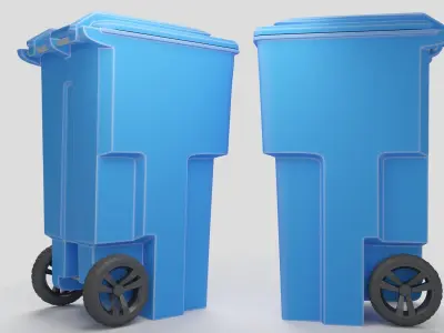 wheeled trash can 3D model