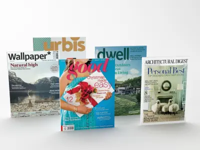 Collection of hardback paperback and magazines 3D Model Pack