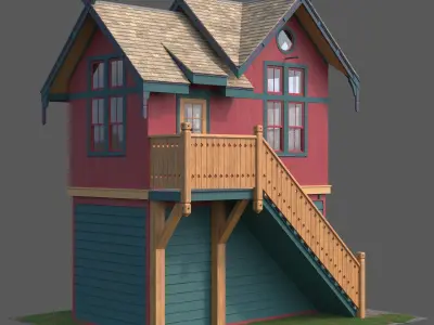Wooden forest house 3D model