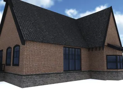 Country Low Poly House 3 Low-poly 3D model