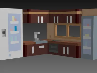 Voxel Kitchen 3D model