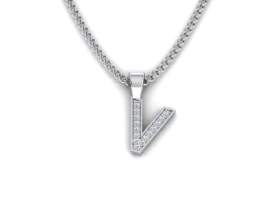 Pendant V letter 3D print model