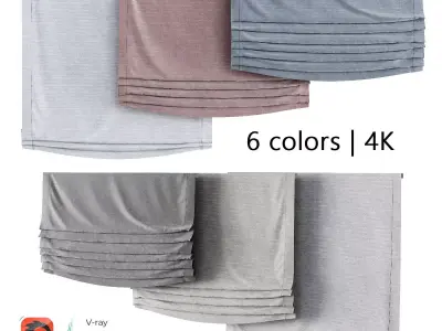 Roman curtains set 01 3D model