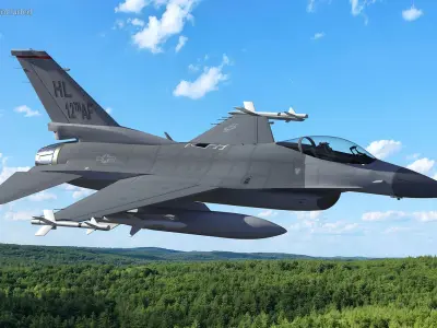  Fighter F-16 with Missile Launcher LAU-129 