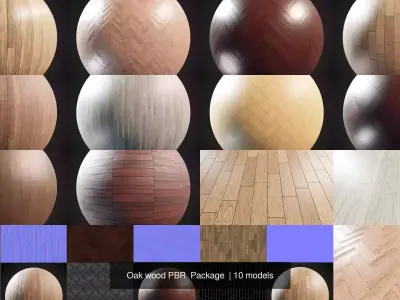 Oak wood PBR  Package  Texture