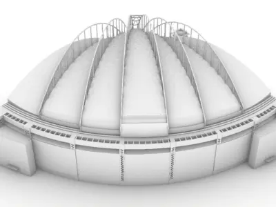 Milwaukee Brewers Stadium Exterior Low-poly 3D model
