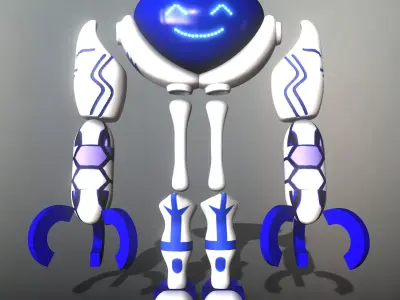 Smiley Robot  Low-poly 3D model