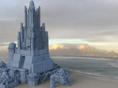 Dracula Ancient Tower Structure 3D model