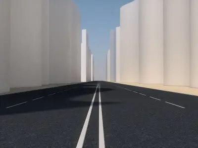 Futuristic Highway Low-poly 3D model