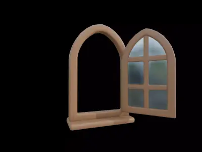 PBR low poly cartoon style window model Series 02 Low-poly 3D model
