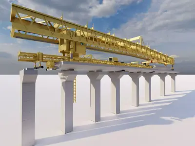 Bridge Construction 3D Model - Detailed Look into Infrastructure 3D model get