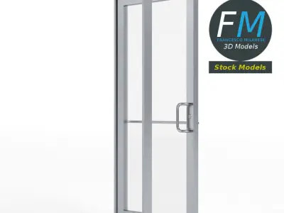 Storefront glass door 3D model