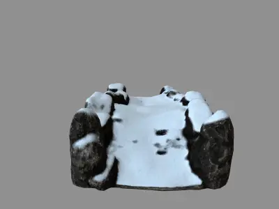snow old bridge 1 Low-poly 3D model