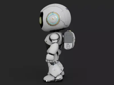 Astro Robot Run Low-poly 3D model