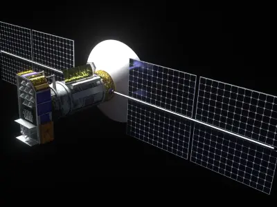 Satellite 3D model and high res 8K texture 3D model