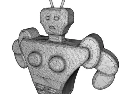 Rock Robot Low-poly 3D model