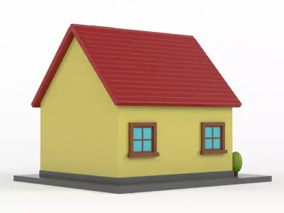 Cartoon House 3D model 12