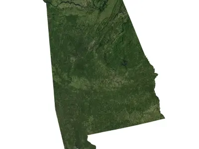 High detailed relief map of Alabama 3D model