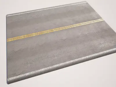 Modular Rural Road Model for Splines Low-poly 3D model