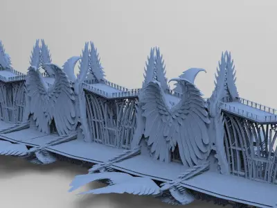 Persian Sci-Fi Palace Bridge 1 3D model