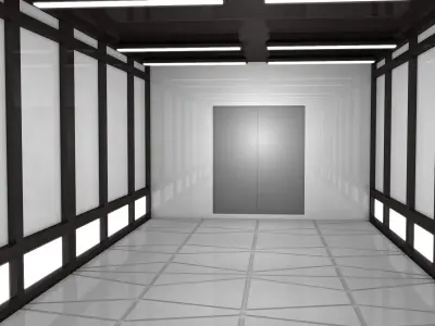 Sci Fi Corridor 3D model 18