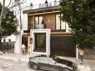 exterior scene  Low-poly 3D model