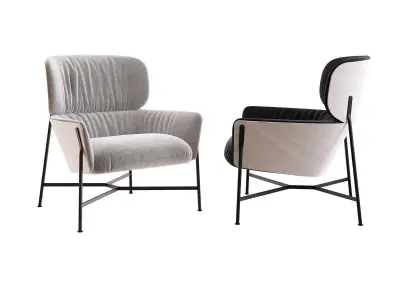 Caristo Low Back Armchair 3D model