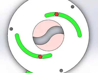 Rotating iris mechanism-2 blades 3D print model