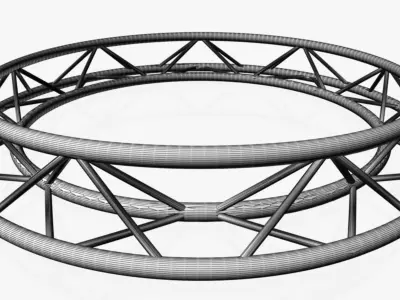 Circle Triangular Truss Full diameter 200cm 3D print model