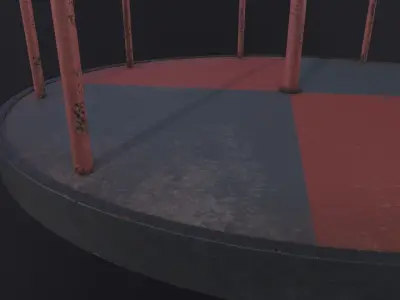 Soviet Merry Go Round 3D Model Low-poly 3D model