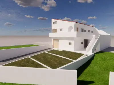 Small portogeuse house  Low-poly 3D model