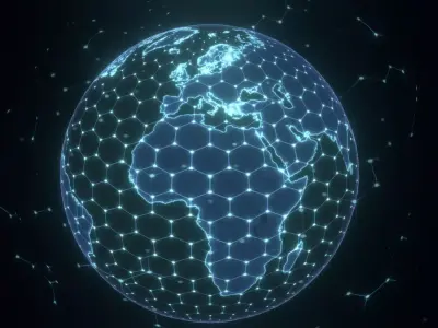 Animated Hologram Planet Earth No 5 With 50 Sci-Fi Music Tracks Low-poly 3D model