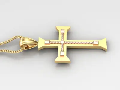 High Cross Pendant Light Gold 18K 4CP100 3D print model