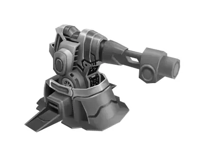 Rotating turret - flame type 01 3D model