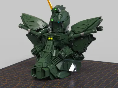 Mech Warrior Hard Surface Kitbash 2 of 20 3D model