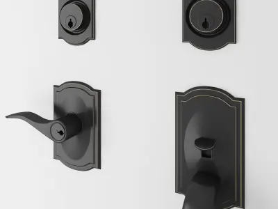 Door Handle in Black 3D model