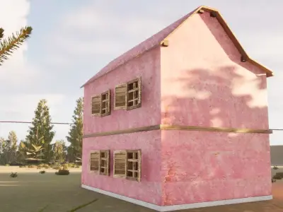 family house Low-poly 3D model