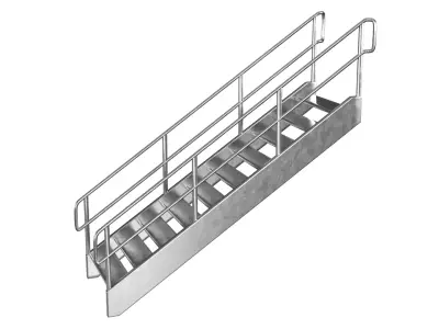 Metal Stairs PBR 03 Low-poly 3D model