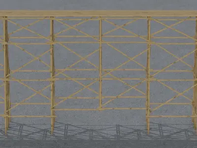 Trestle tall wooden structure Low-poly 3D model