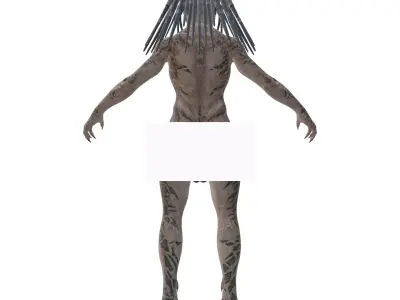 Female Predator Low-poly 3D model