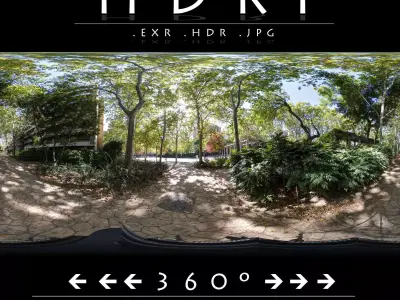HDRI 2 PARK WITH HOTEL 3D model