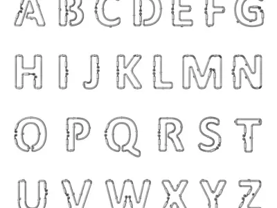 Neon Alphabet 3D model