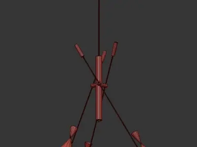 InscapesDesign modern chandelier with gold accents 3D model