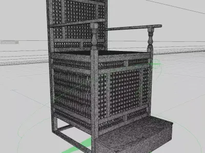Arabic Ornamental Chair STL 2 MINIATURE for 3D PRINTING 3D print model