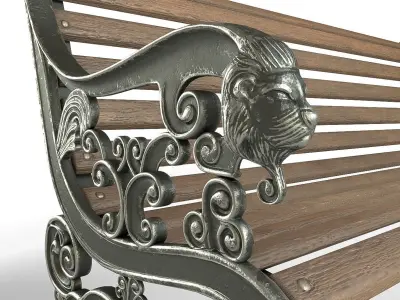 London Vintage Street Bench 3D model