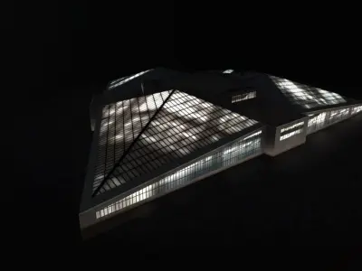 Prague Aquapark Low-poly 3D model