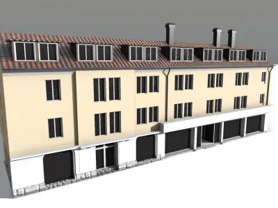 European Townhouse PBR Low-poly 3D model